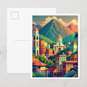 Postal Ilustracion de viajes artísticos de Venezuela