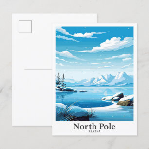 Postal Ilustracion de viajes artísticos del Polo Norte Al
