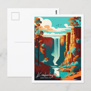 Postal Ilustracion de viajes cosméticos de Kimberley Aust
