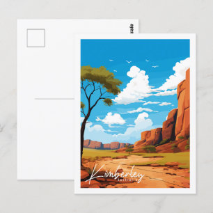 Postal Ilustracion de viajes cosméticos de Kimberley Aust