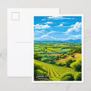 Postal Ilustracion de viajes de Adelaide Hills Australia