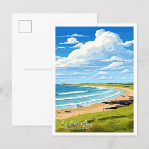 Postal Ilustracion de viajes de arte de Constantine Bay C