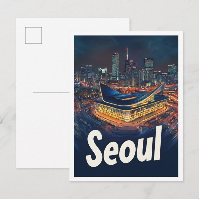 Postal Ilustracion de Viajes de Arte de Corea del Sur en  (Anverso / Reverso)