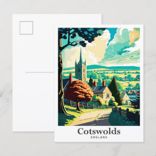 Postal Ilustracion de Viajes de Arte de Inglaterra