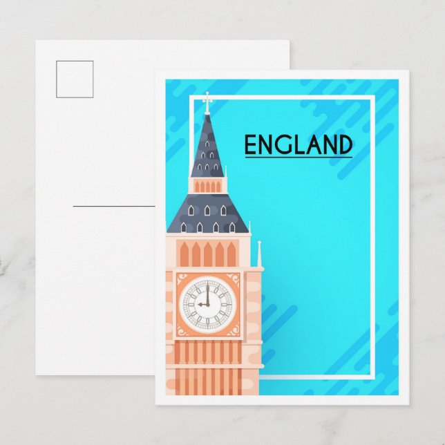 Postal Ilustracion de viajes de arte de Inglaterra en Lon (Anverso / Reverso)