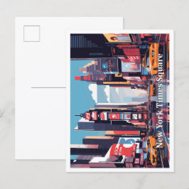 Postal Ilustracion de viajes de arte pop en New York Time