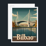 Postal Ilustracion de Viajes de Arte Vintage de Bilbao Es<br><div class="desc">Bilbao España Esbozo Arte Viaje de época ilustracion</div>
