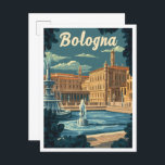 Postal Ilustracion de Viajes de Arte Vintage de Bolonia I<br><div class="desc">Bolonia Italia Art Vintage lugar de viaje ilustracion</div>