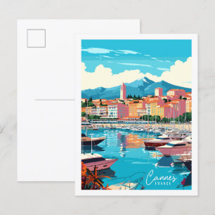 Postal Ilustracion de viajes de Cannes France