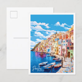Postal Ilustracion de viajes de época de Ponza Italia