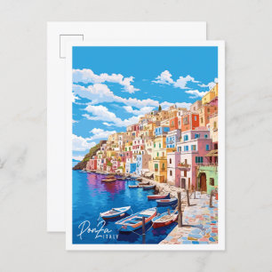Postal Ilustracion de viajes de época de Ponza Italia