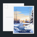 Postal Ilustracion de viajes de época Rovaniemi Finlandia<br><div class="desc">Rovaniemi Finlandia ilustracion de viaje vintage</div>