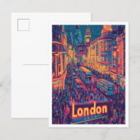 Ilustracion de Viajes de la Noche Londres Inglater