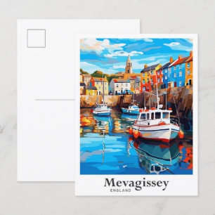 Postal Ilustracion de Viajes de Mevagissey England