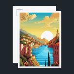 Postal Ilustracion de viajes de Sicilia Italia vintage<br><div class="desc">Ilustracion de Sicilia Italia vintage</div>