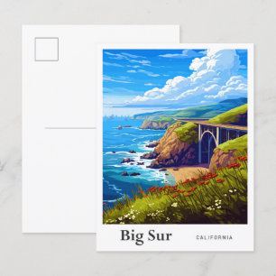 Postal Ilustracion de Viajes de Viaje de Viaje de Gran Su
