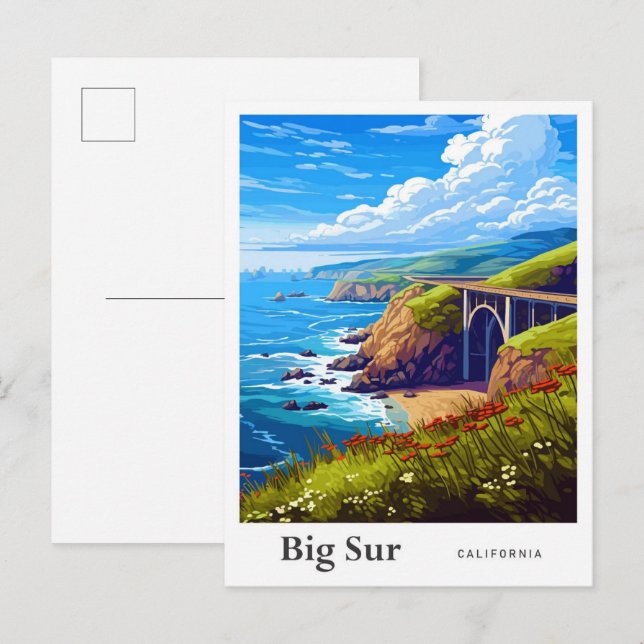 Postal Ilustracion de Viajes de Viaje de Viaje de Gran Su (Anverso / Reverso)