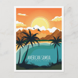 Postal Ilustracion de Viajes del Parque Nacional de Samoa