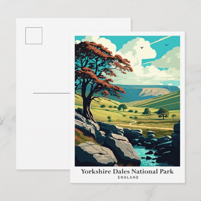 Postal Ilustracion de Viajes del Parque Nacional de Yorks (Anverso / Reverso)