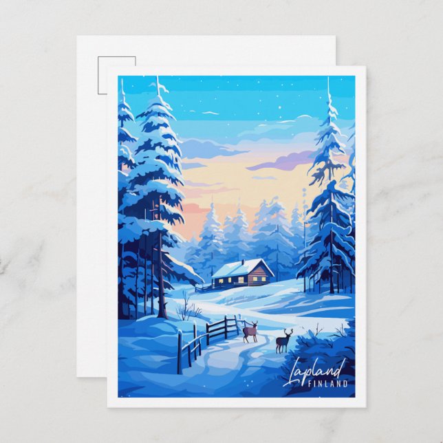 Postal Ilustracion de viajes en Finlandia (Anverso / Reverso)