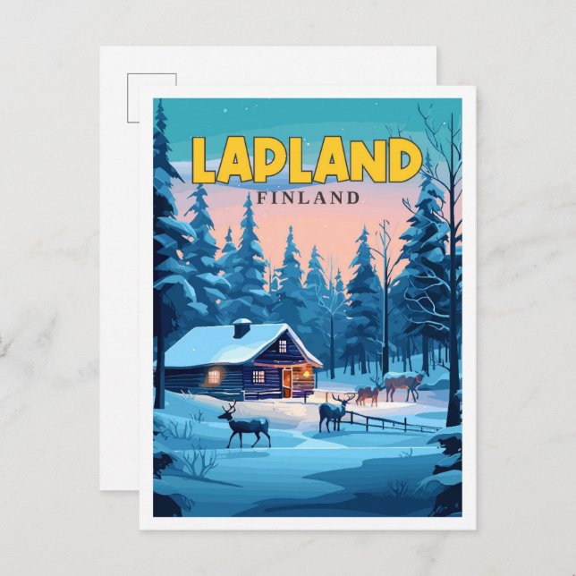 Postal Ilustracion de viajes en Finlandia (Anverso / Reverso)