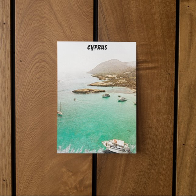 Postal Ilustracion de viajes por el paisaje de Chipre (cyprus coastal view Poster)