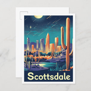 Postal Ilustracion de Viajes por Vintage de Scottsdale Ar