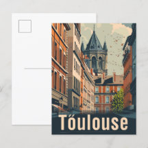 Ilustracion de Viajes Retro Vintage de Toulouse Fr