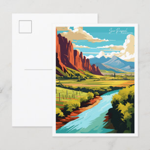 Postal Ilustracion de viajes San Rafael Argentina