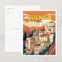 Ilustracion de viajes vintage de Cuenca España