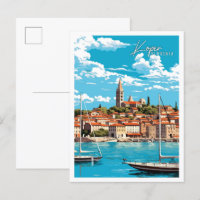 Ilustracion de viajes vintage de Koper Eslovenia