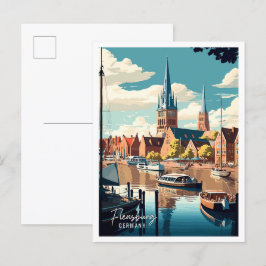 Postal Ilustracion de viajes vintage de la Alemania de Fl