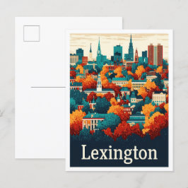 Postal Ilustracion de Viajes Vintage de Lexington Kentuck