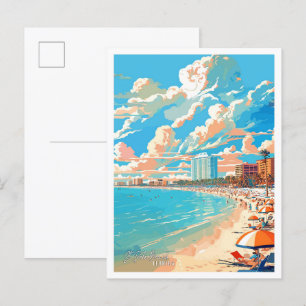 Postal Ilustracion de Viajes Vintage de St Pete Beach Flo