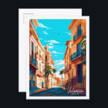 Postal Ilustracion de viajes vintage de Valencia España<br><div class="desc">Ilustracion de viaje vintage de Valencia España</div>
