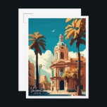 Postal Ilustracion de viajes vintage de Valencia España<br><div class="desc">Ilustracion de viaje vintage de Valencia España</div>
