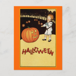Postal ilustracion de Vintage de Halloween