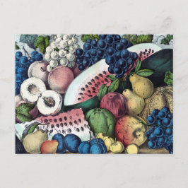 Postal Ilustracion de Vintage Fruta Americano