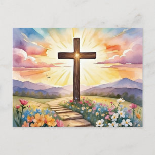 Postal Ilustracion del amanecer de Semana Santa