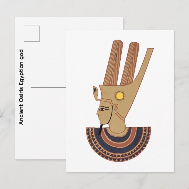 Postal Ilustración del antiguo dios egipcio Osiris (Anverso / Reverso)