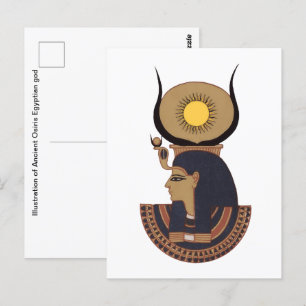 Postal Ilustracion del antiguo dios egipcio Osiris