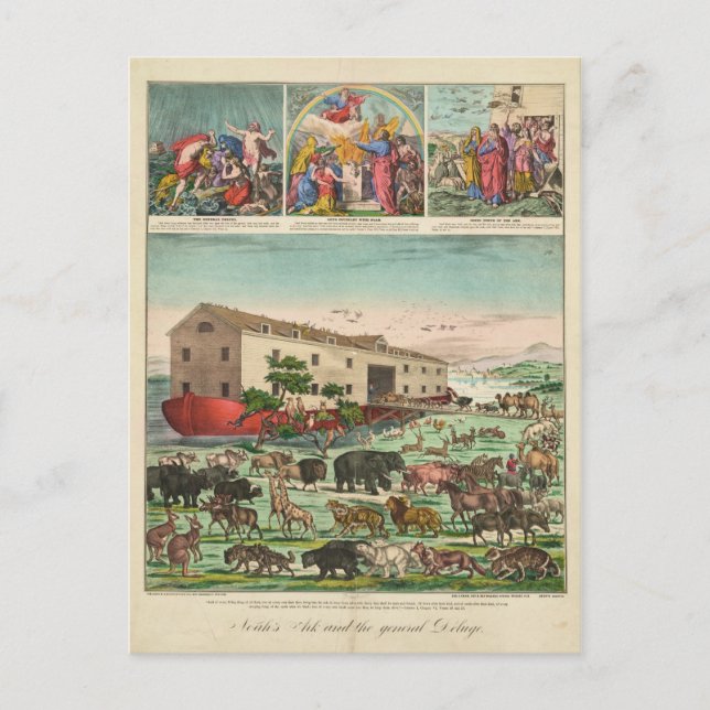 Postal Ilustracion del Arca de Noé y el Lujo General (Anverso)