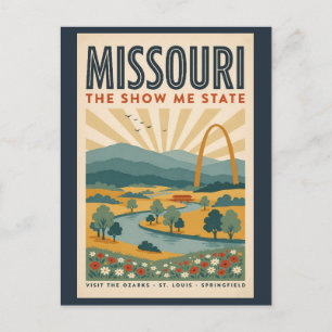 Postal Ilustración del Arco de la Puerta de Missouri Arte