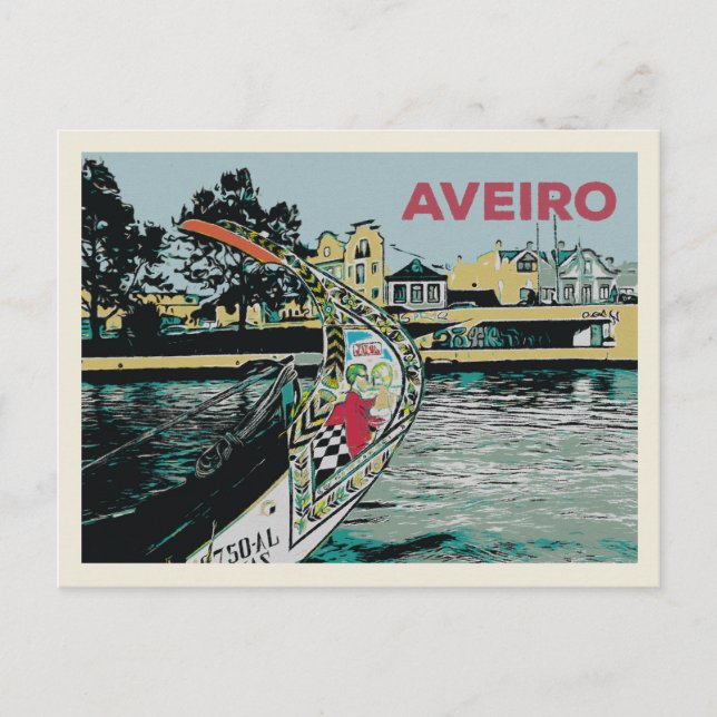 Postal "Ilustracion del barco Moliceiro en Aveiro Portuga (Anverso)