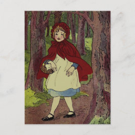 Postal Ilustracion del capó de pequeño recorrido rojo vin