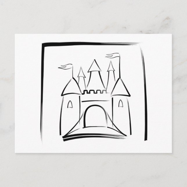 Postal Ilustracion del castillo con Drawbridge (Anverso)