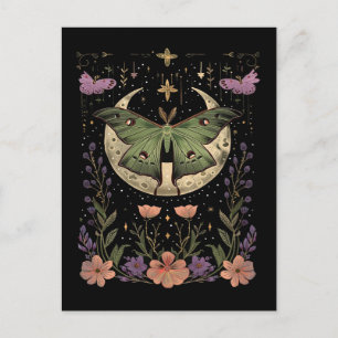 Postal Ilustracion del cielo nocturno gótico