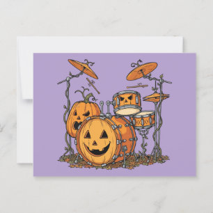 Postal Ilustracion del conjunto de tambores de calabaza d
