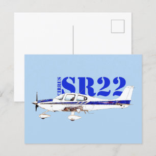 Postal Ilustracion Del Diseño De Aeronaves Ligeras Cirrus