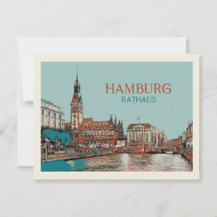 Postal Ilustracion del Distrito Municipal de Hamburgo